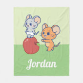 Anime TuffyとJerry Apple 転が's フリースブランケット (正面)