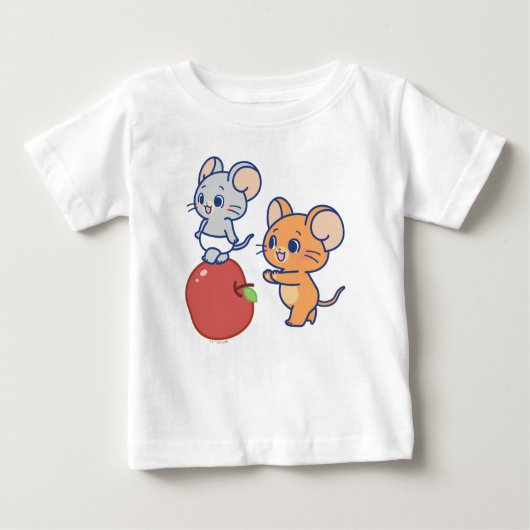Anime TuffyとJerry Apple 転が's ベビーTシャツ (正面)