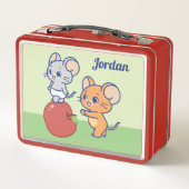Anime TuffyとJerry Apple 転が's メタルランチボックス (裏面)