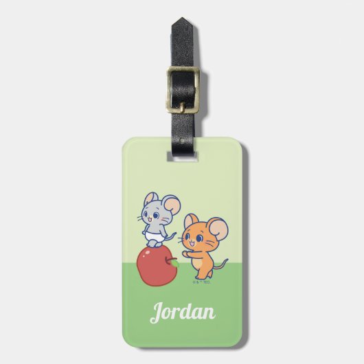 Anime TuffyとJerry Apple 転が's ラゲッジタグ (正面縦)