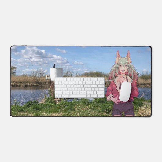 Anime, V Tuber, VTuber Bird デスクマット (キーボード&マウス)