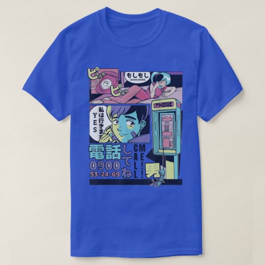 Anime Vaporwave Japanアニメマーチアニメ物Japa Tシャツ (デザイン正面)