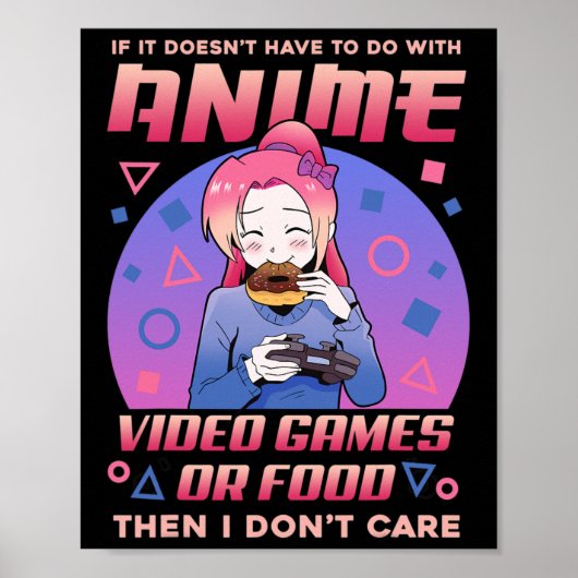 Anime Video Games Food Donuts Kawaii Otaku Japan M ポスター (正面)