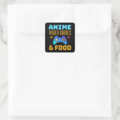 Anime, Video Games & Food | Lovely Design スクエアシール (バッグ)