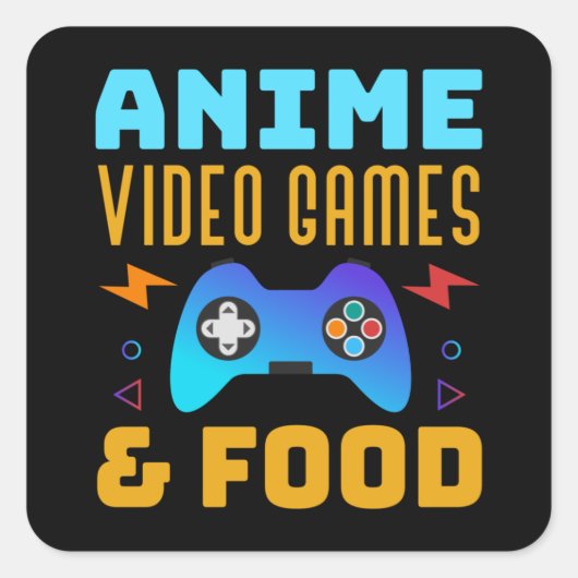 Anime, Video Games & Food | Lovely Design スクエアシール (正面)