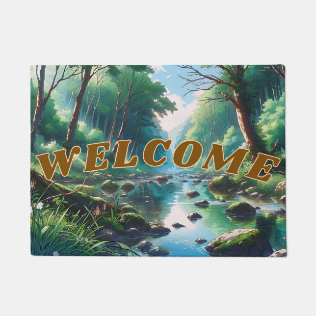 Anime Waldlandschafts Grafik ドアマット (正面)