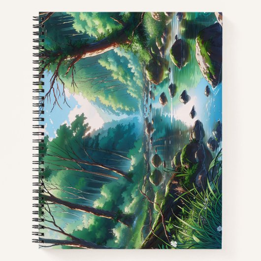 Anime Waldlandschafts Grafik ノートブック (正面)