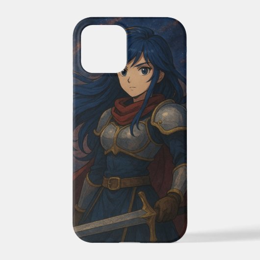  Anime Warrior Girl – Epic Fantasy Phone Case iPhoneケース (裏面)
