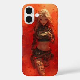 Anime Warrior Girl iPhone 16 Case Epic Otaku iPhone 16ケース