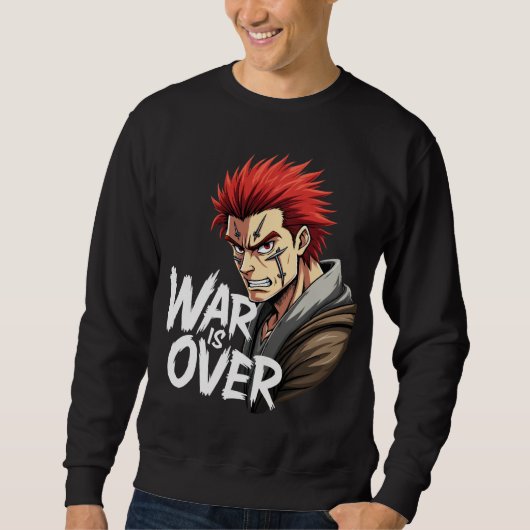 Anime Warrior - War Is Over Battle Fighterマンガ スウェットシャツ (正面)