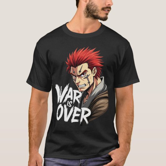 Anime Warrior - War Is Over Battle Fighterマンガ Tシャツ (正面)