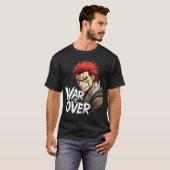 Anime Warrior - War Is Over Battle Fighterマンガ Tシャツ (正面フル)