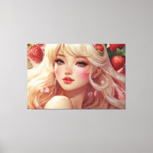 Anime Water Color Streted Canvas Print