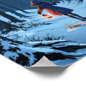 Anime Winter Lantern Snow Wall Art ポスター (角)