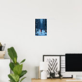 Anime Winter Lantern Snow Wall Art ポスター (ホームオフィス)