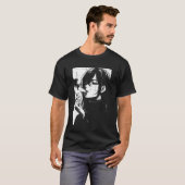 Anime Woman Smoking Japanese Manga Art Emo Otaku M Tシャツ (正面フル)