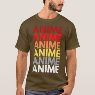 Anime Words on Frontカラフルデザインのワードアニメ Tシャツ