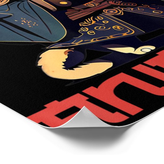 ANIMEOWおもしろいかわいい侍かわいい猫忍者の衣装 ポスター (角)