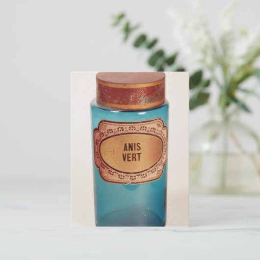 Anis Vert, c.1860のラベル付き薬瓶 ポストカード (スタンド正面)