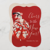 Anisette Red New Year's Eve Invitation 招待状 (正面/裏面)