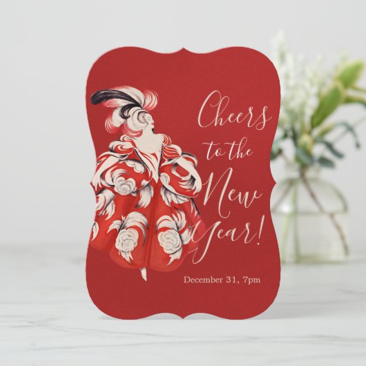 Anisette Red New Year's Eve Invitation 招待状 (スタンド正面)