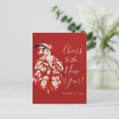 Anisette Red New Year's Eve Invitation Postcard シーズンポストカード (スタンド正面)