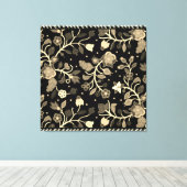 Anishinaabe Floral Beaded Applique Art キャンバスプリント (インサイチュ (ウッドフロア))