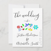 Anishinaabe Floral Strawberry Wedding Invitation 招待状 (正面)