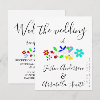 Anishinaabe Floral Strawberry Wedding Invitation 招待状