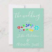 Anishinaabe Floral Strawberry Wedding Invitation 招待状 (正面)