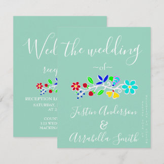 Anishinaabe Floral Strawberry Wedding Invitation 招待状