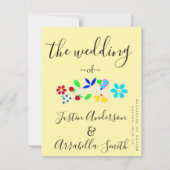 Anishinaabe Floral Strawberry Wedding Invitation 招待状 (正面)