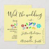 Anishinaabe Floral Strawberry Wedding Invitation 招待状 (正面/裏面)