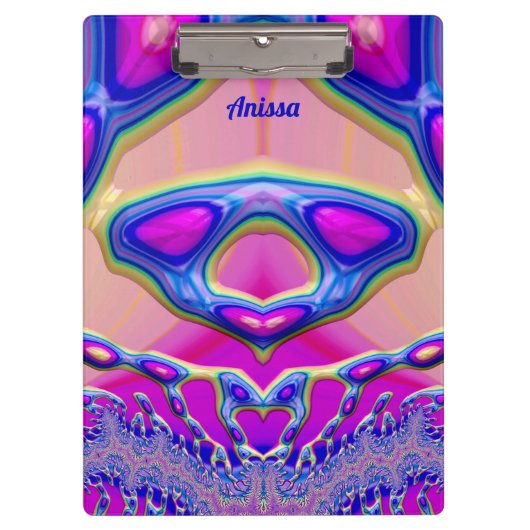 ANISSA ～奇怪な3D!～ピンクブルーグリーンオリジナル クリップボード (正面)