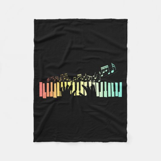 Anist Keyboards Music Notes Ano  フリースブランケット (正面)
