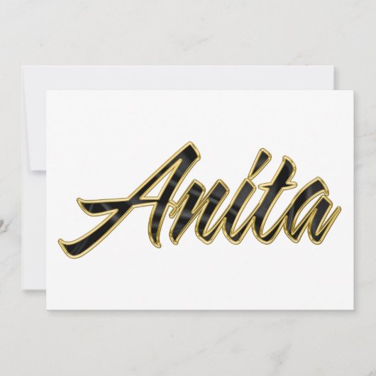 Anita black gold Lettering Karte カード (正面)