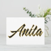 Anita black gold Lettering Karte カード (スタンド正面)