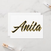 Anita black gold Lettering Karte カード (正面/裏面インサイチュ)