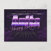 Anita Name Vorname lila Postkarte Geburtstag ポストカード (正面)
