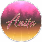 Anita Vorname Name golden pink Aufkleber Sticker シール (正面)