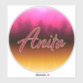 Anita Vorname Name golden pink Aufkleber Sticker シール (シート)