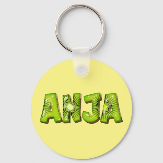 Anja Name Kiwi Design Schlüsselanhänger キーホルダー (正面)
