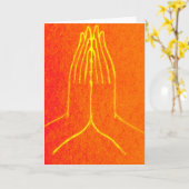 Anjali/Namaskara Mudraグリーティングカード カード (黄色い花)