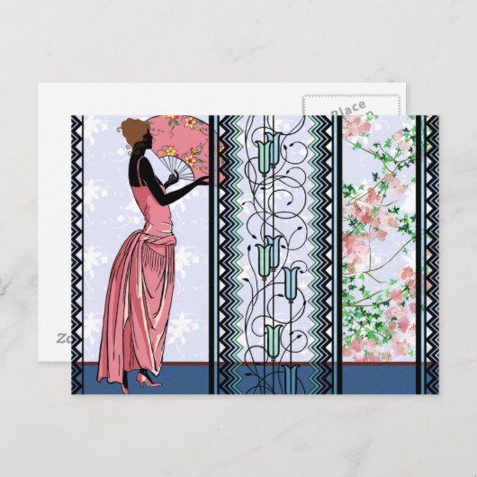 Anjanette in Peach & Blue – はがき (正面/裏面)