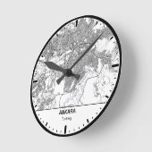 Ankara Clock City Line Art ラウンド壁時計 (傾斜)