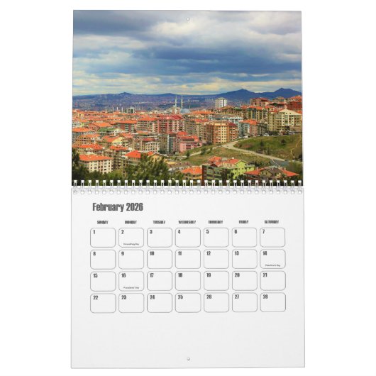 Ankara-Turkey Calendar カレンダー (2月 2026)