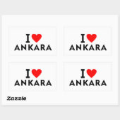 Ankara Turkey love city heart like travel 長方形シール (シート)