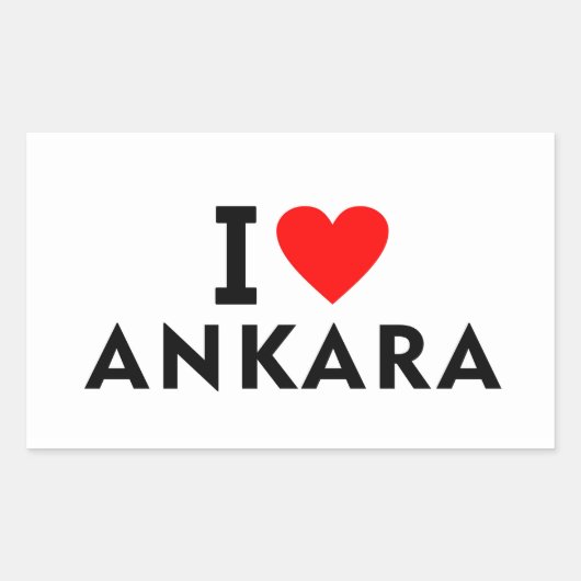 Ankara Turkey love city heart like travel 長方形シール (正面)