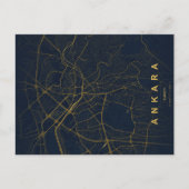 Ankara Turkey Map Minimal ポストカード (正面)