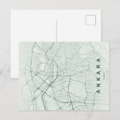 Ankara Turkey Map Minimal ポストカード (正面/裏面)